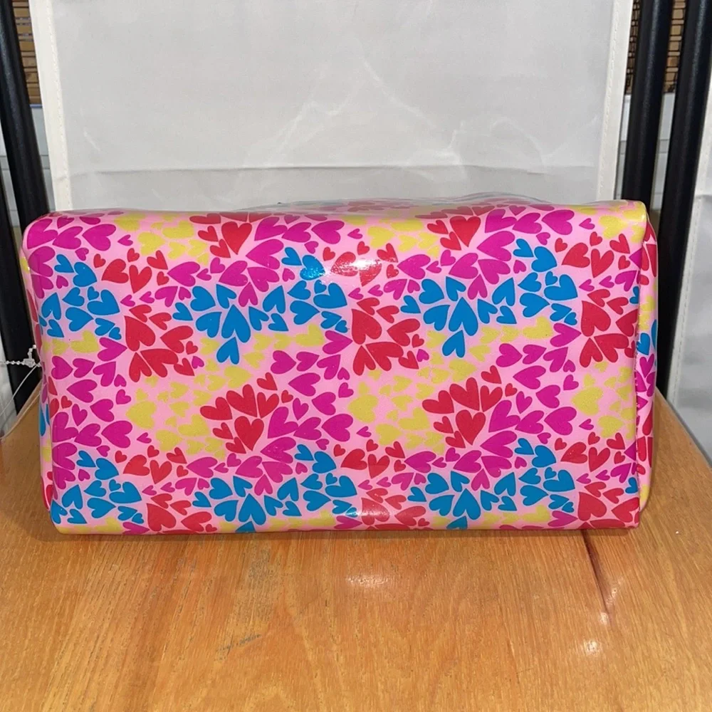 NWT Juicy Couture Pink Rede Yellow Travel Cosmetic Bag 6”x9x5”